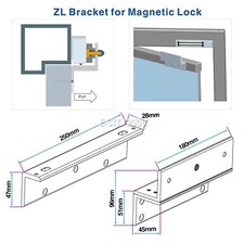 Access Control L Z Bracket For 600Lbs 280KG Electromagnetic Lock US