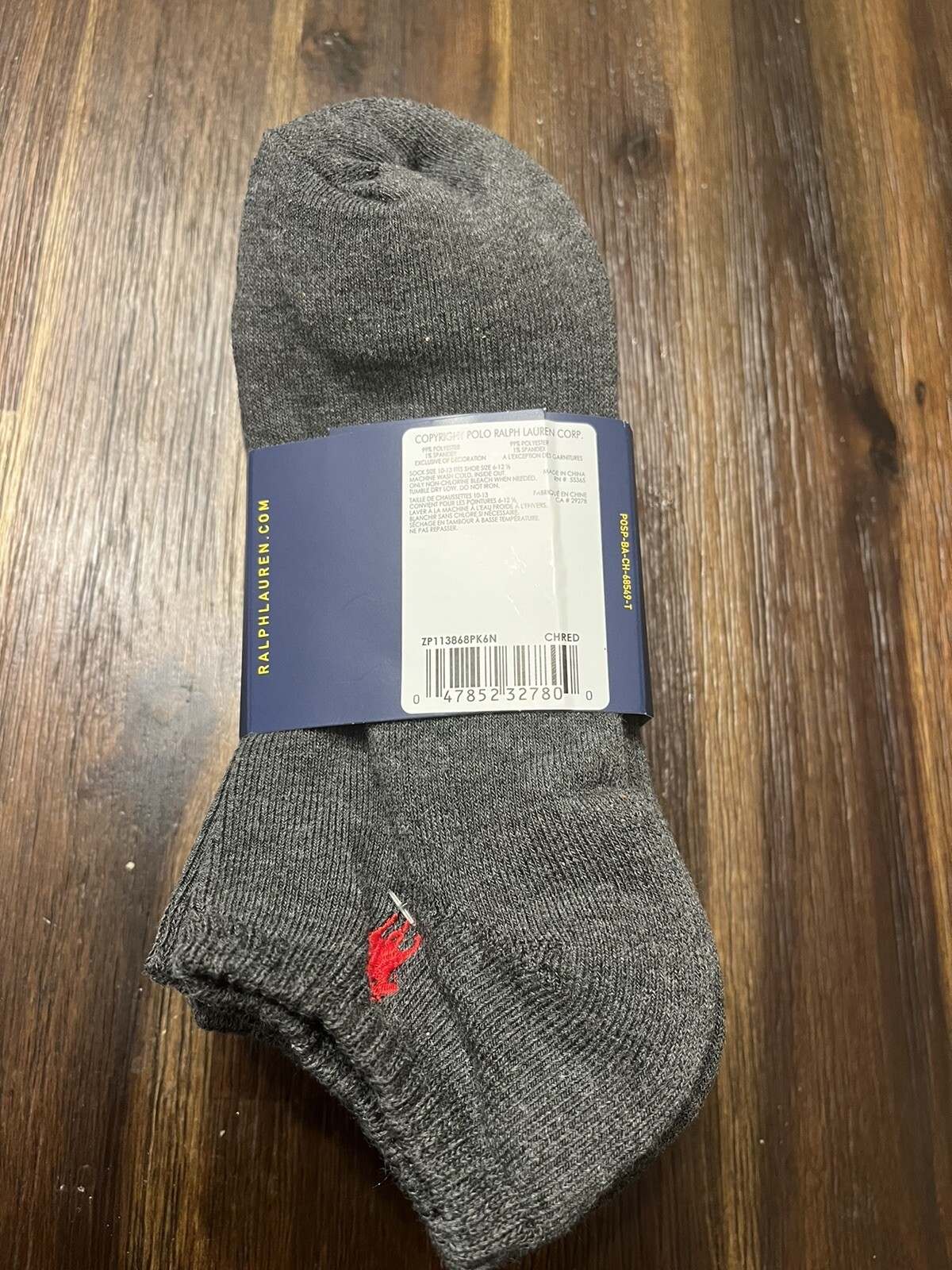 SAOLA Polo Ralph Lauren Confezione 6 Paia Calze Classiche Sportive Suola Imbottita No Show