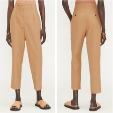 NEW Everlane Size 2 The Poplin Pleated Taper Pant in Caramel Tan Tapered