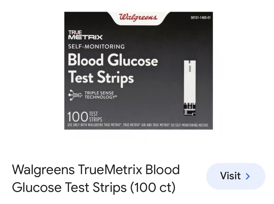 True Metrix Walgreens Diabetic Blood Glucose Test Strips 100ct Exp. 05