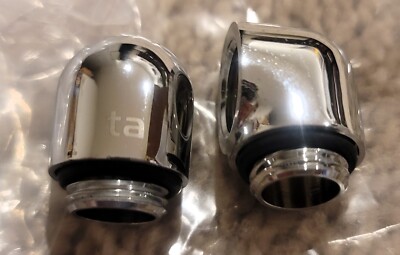 A LOT of 2 Bitspower Touchaqua 90-Degree IG1/4'' Extender (Glorious Silver) 2PCs