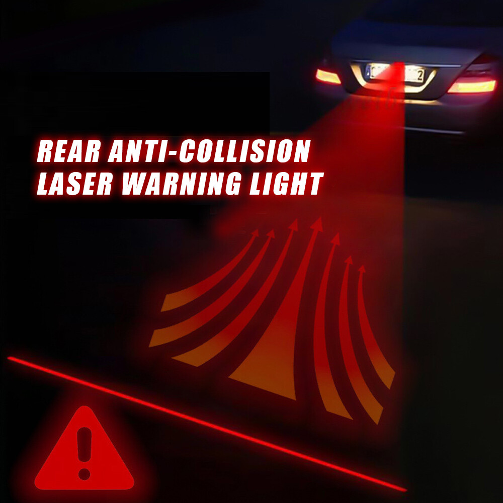 Car Parts Red LED Laser Fog Light Anti Collision Taillight Brake Lamp Universal