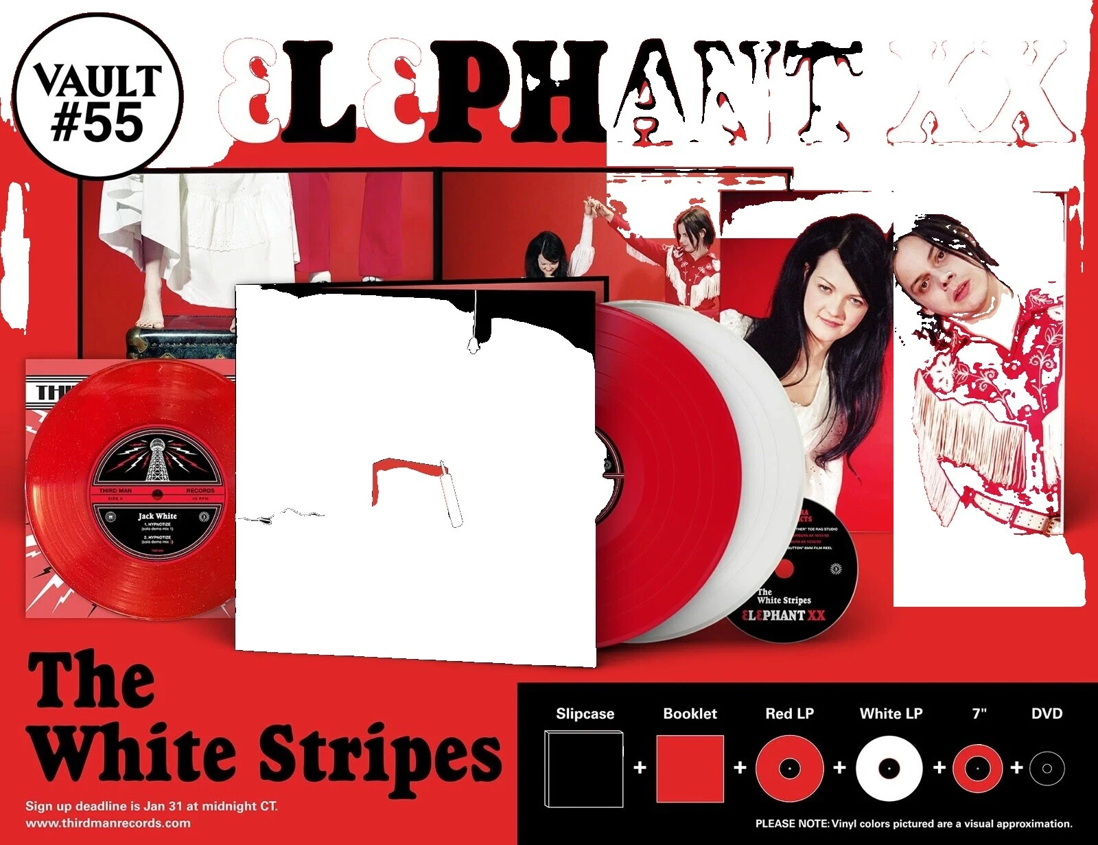 Los discos de Vinilo de rayas blancas