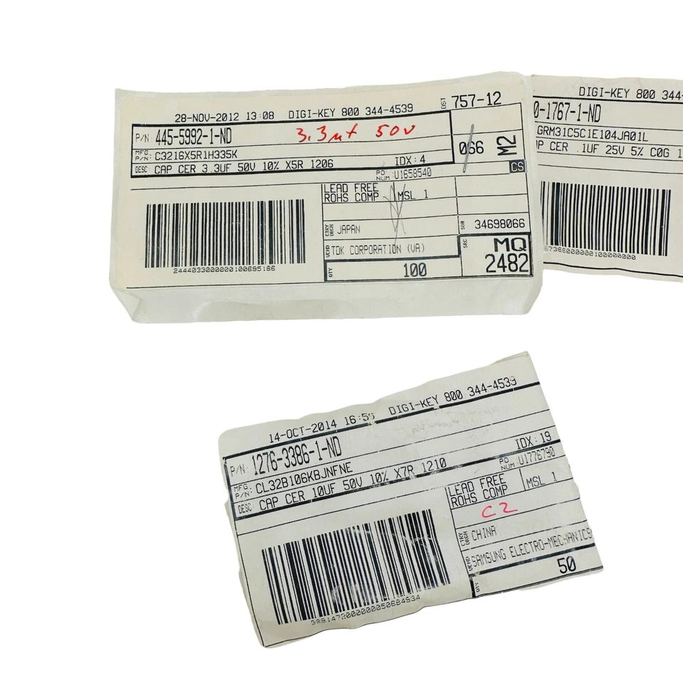 11 Pack Assorted Capacitors, ECJ-3YC2D471J HZ1206E601R-00 C3216X5R1H335K - Image 3 of 4