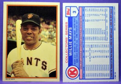 Willie Mays SF Giants 1985 Topps Circle K Collectors' Series Box Set Oddball #3