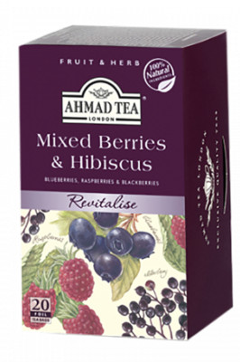 Ahmad Herbal Tea MIXED BERRIES & HIBISCUS 20 Tea Bags Gourmet Tea FRUIT & HERB