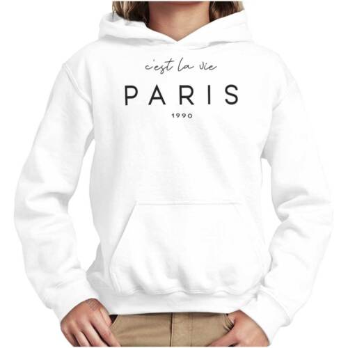 Cute Fashion C'est La Vie Paris France 1990 Youth Hooded Sweatshirt Boy or Girl