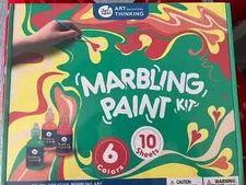 Jar Melo Water Marbling Paint Kit for Kids; 6 Colors Marble Kit Non-Toxic NEW