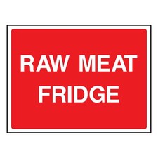 Raw Meat Fridge Sign or Sticker | FOOD0083