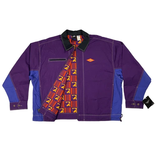 RARE VINTAGE '92 NIKE FLIGHT DETROIT JACKET PURPLE BLUE JACKET LINED XL NWT 1992 - product listing photo