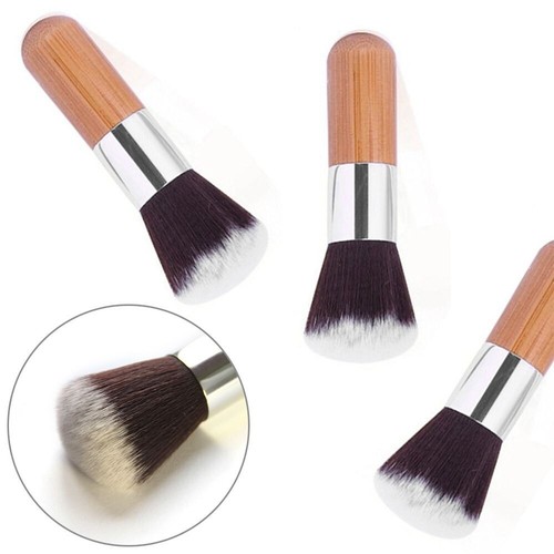 Handle Cosmetic Powder Blusher Brush Makeup Brush Round Buffer Flat top