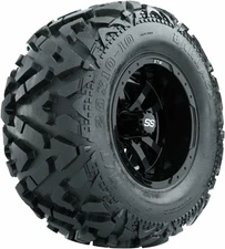Set of 4 GTW 10" Black Golf Cart Wheels On 20" Barrage Mud Tires| Off Road Tires