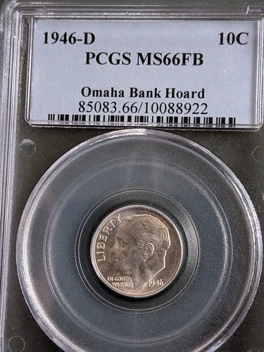 PCGS  MS-66 1946-D Roosevelt Silver Dime Omaha Bank Hoard