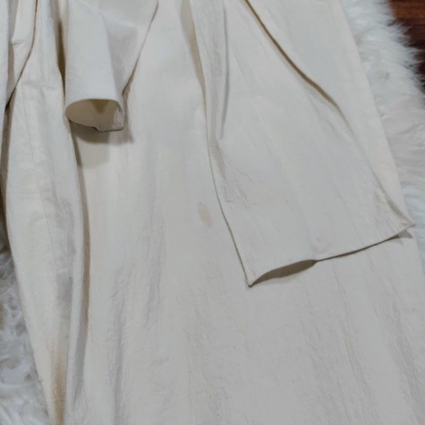 Zara Womens XL High Waisted Tapered Leg Capri Trousers Pants Cream Off White  thumbnail 7