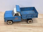 Vintage 1960s Tonka USA Pressed Steel Hydraulic Dump Truck, Large 13.5" Blue