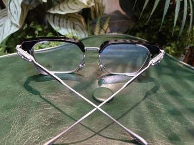 Chrome Hearts Black Semi-Rimless Glasses 54-21-148