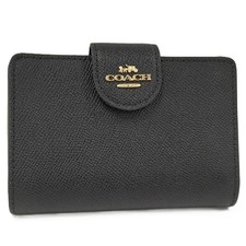 Coach Leather Bi-fold Wallet Black Unused Condition