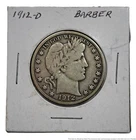 Terrific 1912 D Denver Barber Early Silver Half Dollar 50C Coin