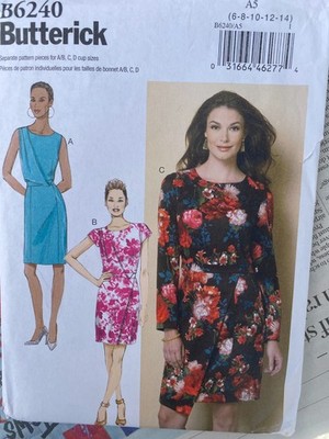 Butterick Schnittmuster B6240 Misses' Easy to Make Kleid Gr. 6-14 unbenutzt