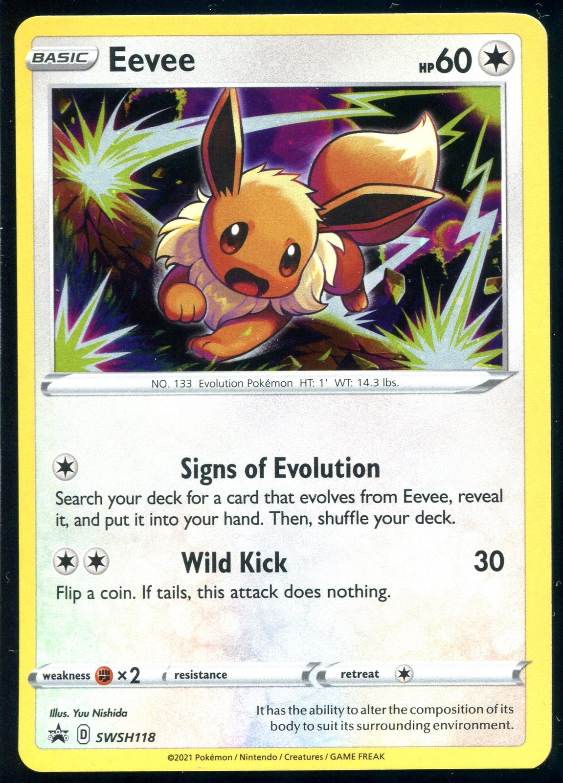 EEVEE SWSH118 PROMO SWSH BLACK STAR COSMOS HOLO Pokemon NEAR MINT