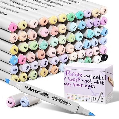 Arrtx OROS 66-Color Pastel Alcohol Markers Brush Tip Illustration Art Pens Japan