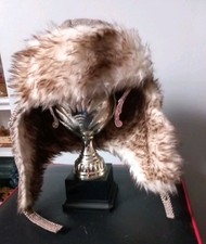 Fur Lined Deerstalker  Hat Brown /cream Herringbone Design. One Size Boys Mens