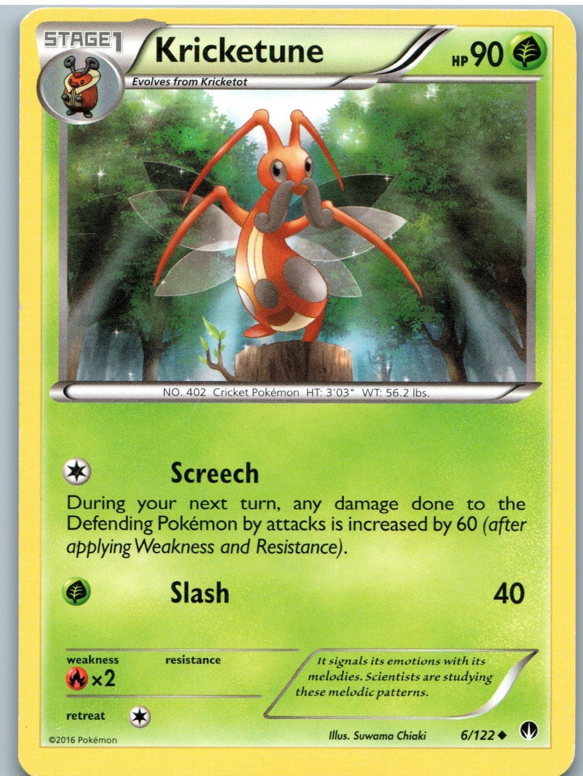 Kricketune 6/122 Uncommon BREAKpoint Pokemon Moderately Played