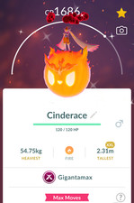 Pok mon Shiny Cinderace Gigantamax size XXL PTCs 0r Trade - GO Read Description