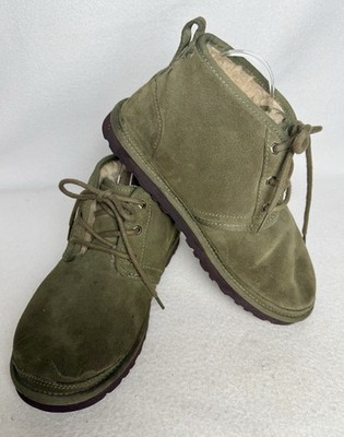 UGG Boot Neumel Men's Chukka Ankle US Size 9 Green Olive Suede Lace Up