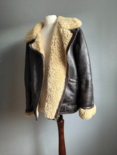 Mens Sheepskin Shearling Jacket 40 42 flight aviator Flying Bomber leather real
