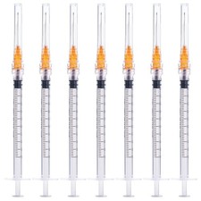 Syringes 1ml with 25 Gauge 1 Inch Needle Disposable Lab Syringe, 20 Pack