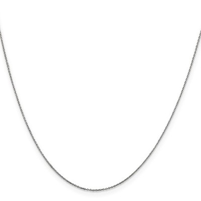 10 Karat Weißgold 0,6 mm Diamantschliff Runde Offene Glieder Kabel Kette Halskette 16 Zoll 0,54 g