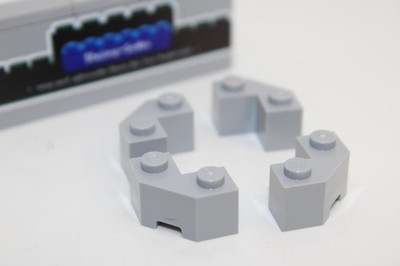 Lego (c) 4x 2x2 Eckstein - 87620 - hellgrau - brick facet - Facetenstein
