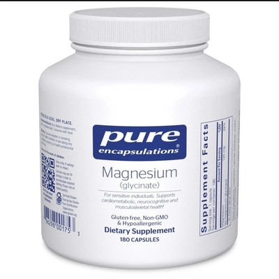 Pure Encapsulations Magnesium Glycinate for Heart Support, 180 Count exp-2027+