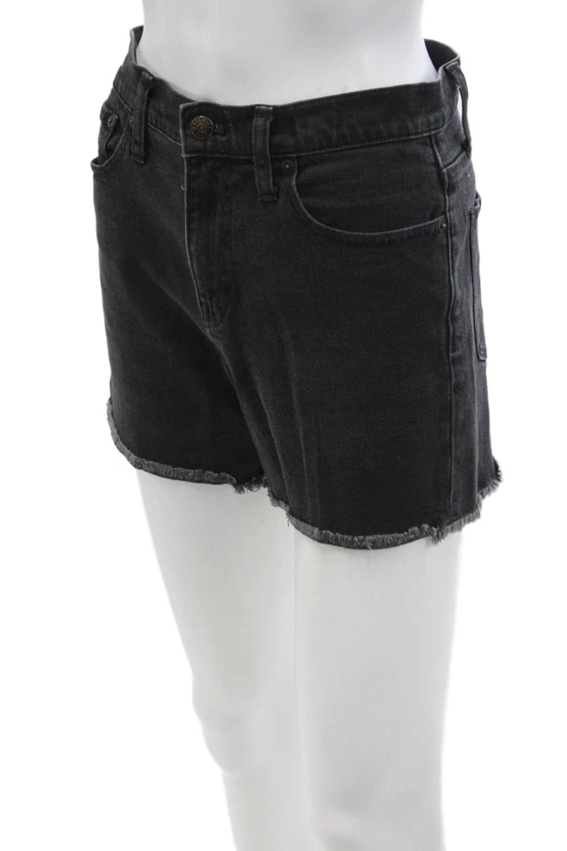 Pantalones cortos de mezclilla Madewell para mujer de algodón con cremallera y botones negros talla EUR 25 Foto 2 de 4