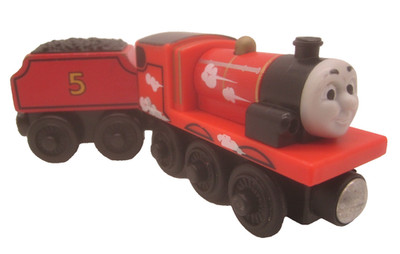 Thomas & Friends Wooden Railway Train Engine Roll N Whistle Light James w Tender