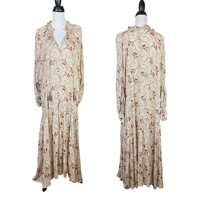 chinese dress ladies Dreams 70s Witchy Peasant Tiered Maxi Dress