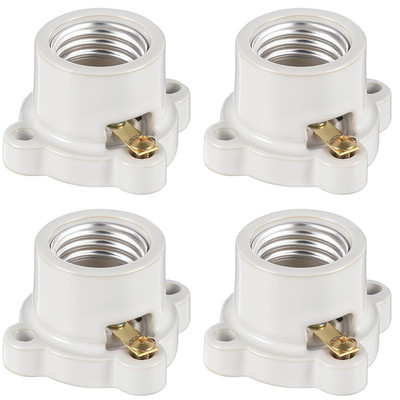4 Pcs Porcelain Lamp Holder Socket E26/E27 Medium Keyless Threaded Socket with T