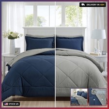 Queen Comforter Set 7 Pieces Bed in a Bag, Full/Queen Reversible Bed Set with Co