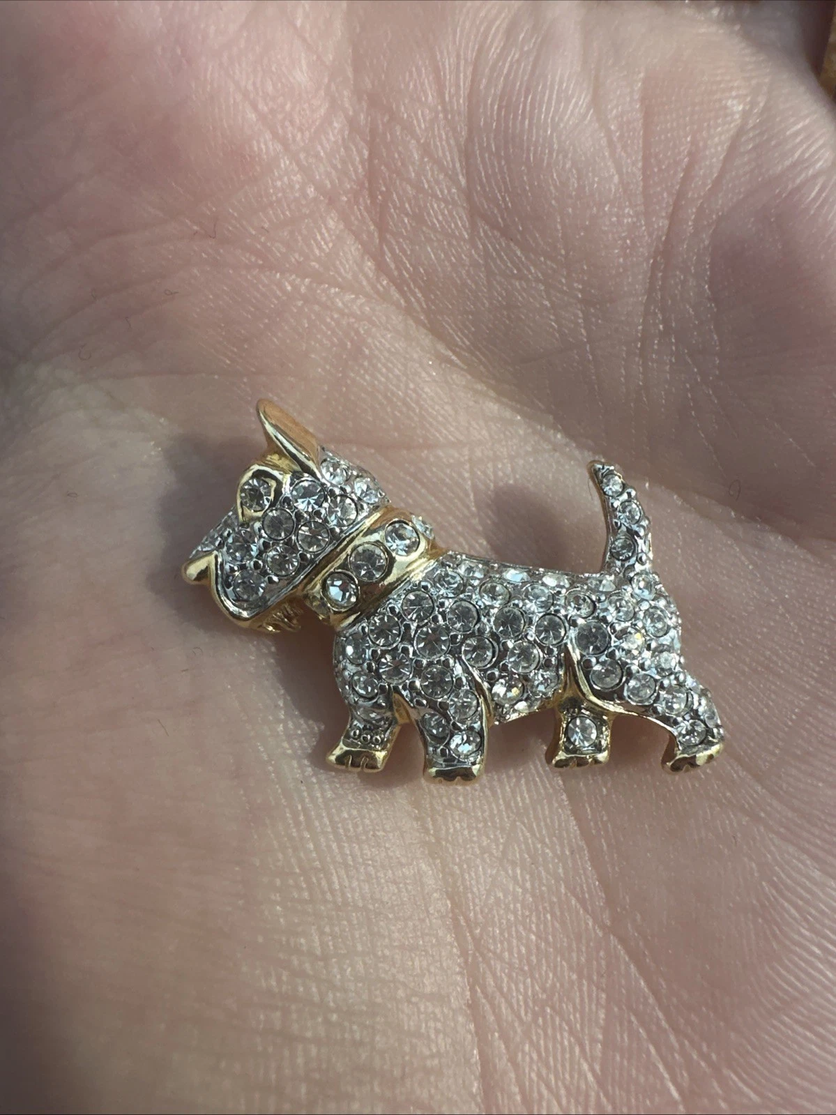 Petite Broche Chien Dorée Bijoux Fantaisie
