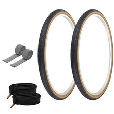PRO TIRES 700 x 40 Black/Gum W-2101 W/TUBES  RIM STRIPS 48mm Schrader Valve