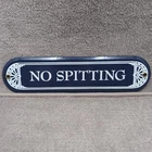 Vintage Metal Porcelain NO Spitting Sign