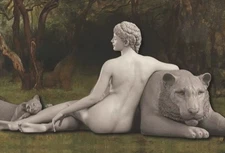 1/24 Scale 80mm Fantasy Resin Statue – Nude Goddess with Lioness & Cub