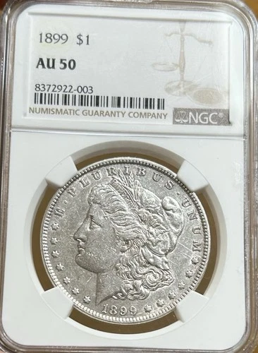 1899 Morgan Silver Dollar NGC AU50 $1