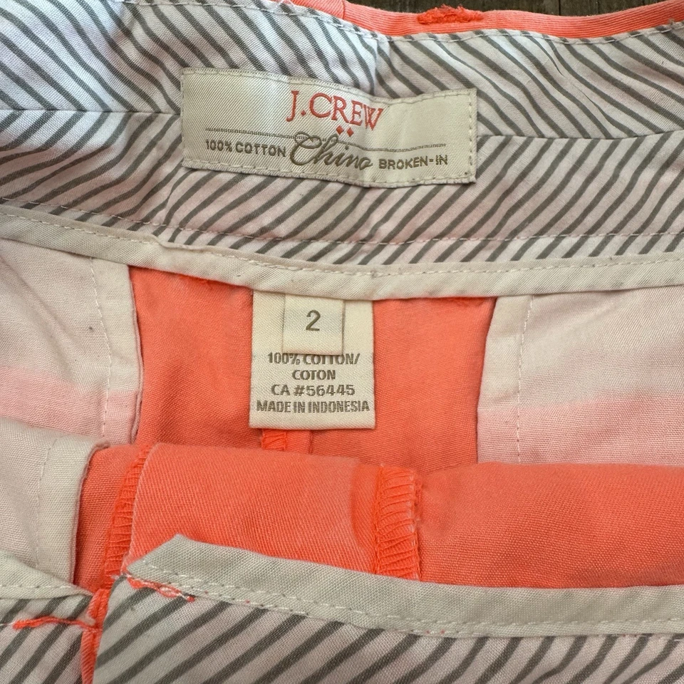 Pantalones cortos chinos de sarga clásicos desgastados J.Crew rotos para mujer talla 2 Foto 2 de 4