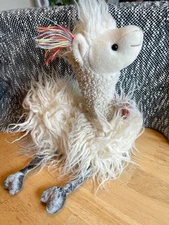 Retired Bunnies By The Bay Dolly Llama Plush Whimsical Crazy Hair Boho Alpaca 9"