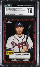 2021 Topps Chrome Plat #173 Freddie Freeman Black & Red Mini Diamond 2/5 CGC 10