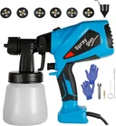 BEITABEI Paint Sprayer for Home Decoration AC Spray Gun with 6 Nozzles (Blue)