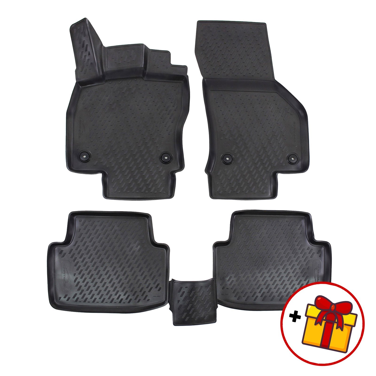 Tapis de sol en caoutchouc noir pour VW Passat B8 2014-2021