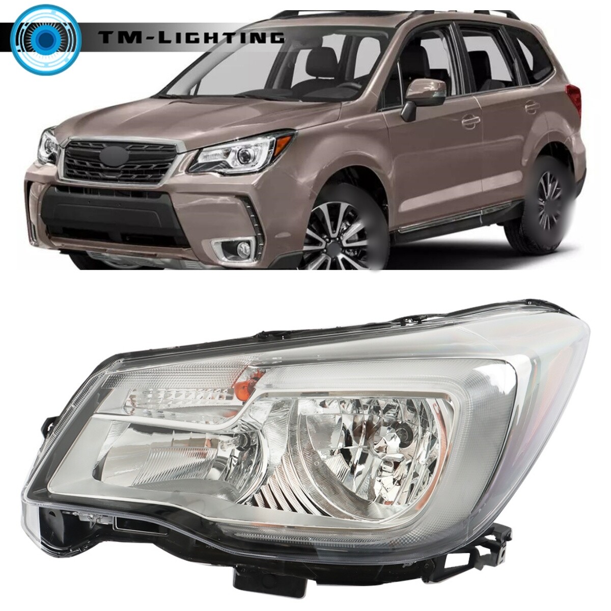 Thor-More-Lighting Headlight Assembly Pair For Subaru Forester 2017-2018 – Black Housing
